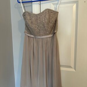 David's Bridal Strapless Gown